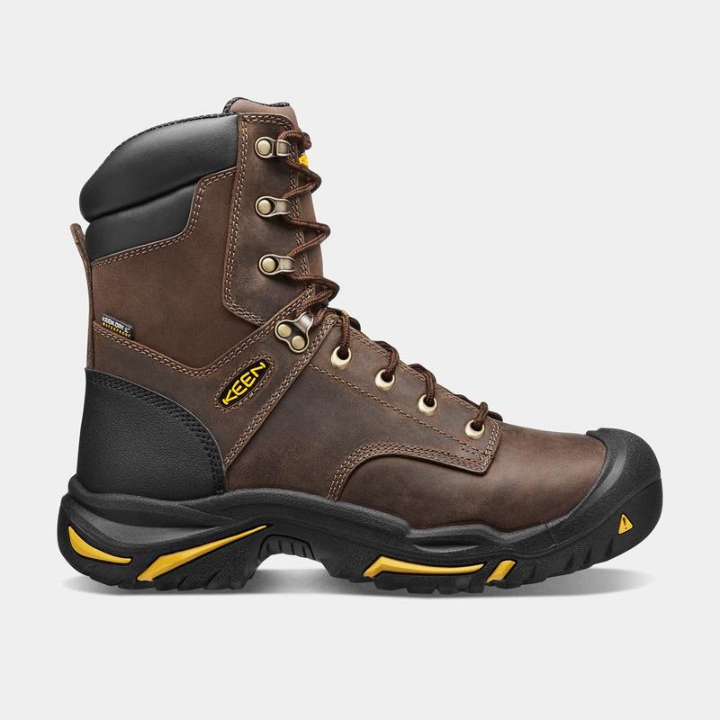 Cheap Keen Mt Vernon 8" Steel Toe Mens Work Boots Brown NZ (1485-RZXMY)